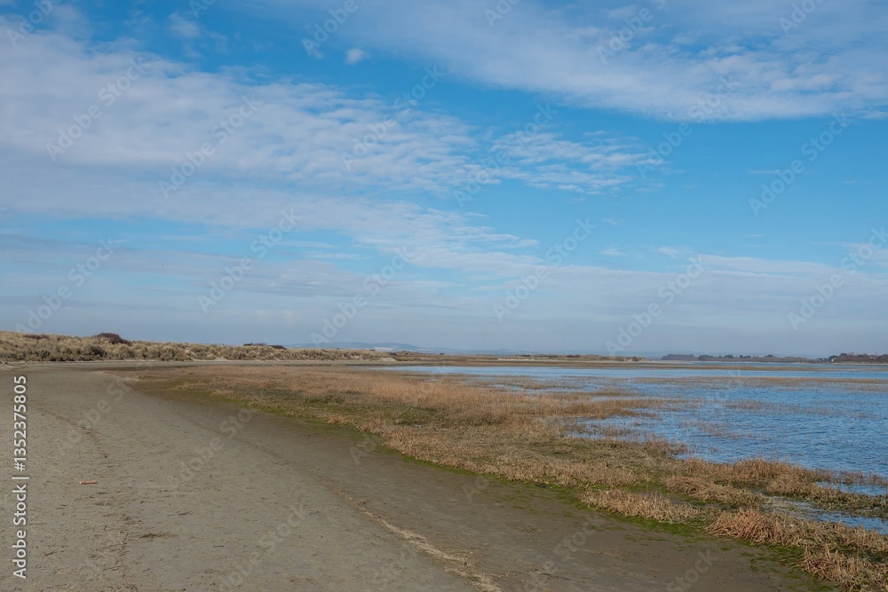 Fototapeta premium beautiful deserted beach at East Head West Wittering West Sussex England 