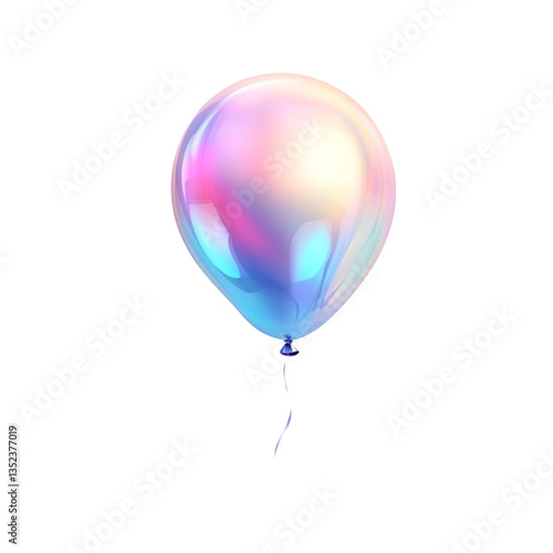 Iridescent Balloon Glitching Art Pastel Rainbow Colors,