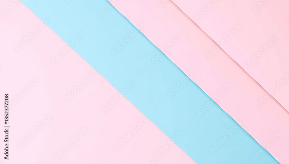 Obraz premium Minimalist Geometric Background with Pastel Pink and Blue Layers
