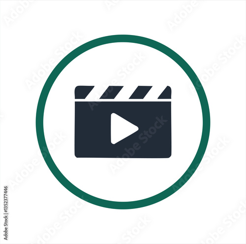 movie clapper board vector icon