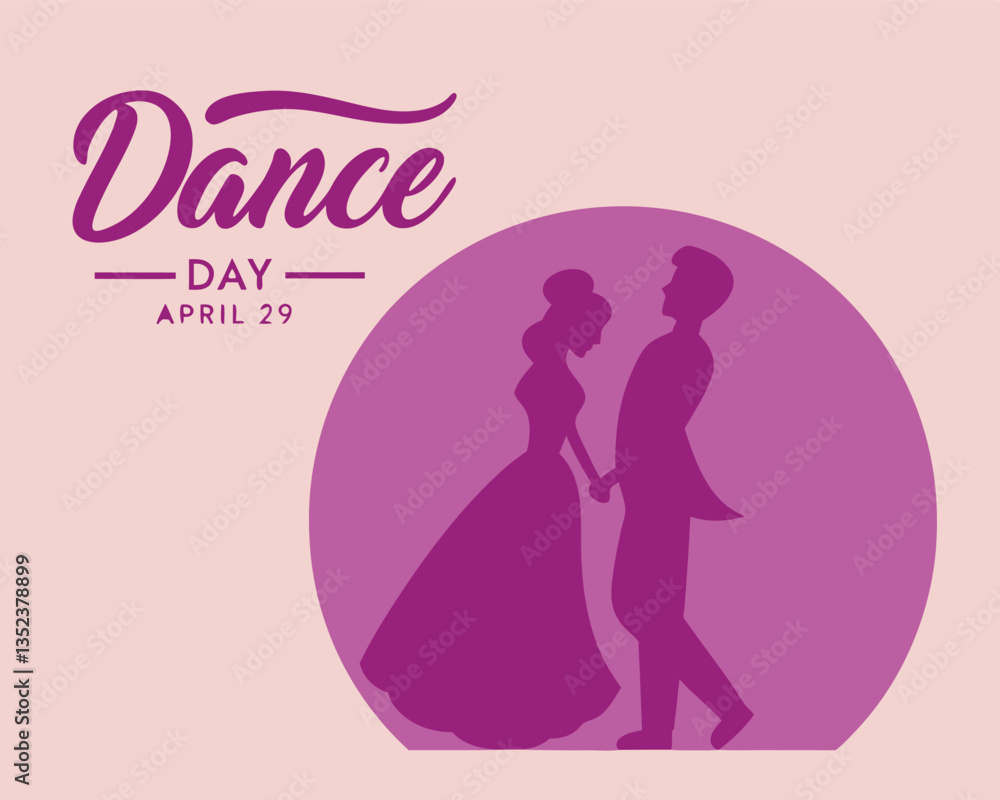 Celebrate International Dance Day on April 29th with this elegant couple silhouette. Celebrate International Dance Day on April 29th with this elegant couple silhouette.