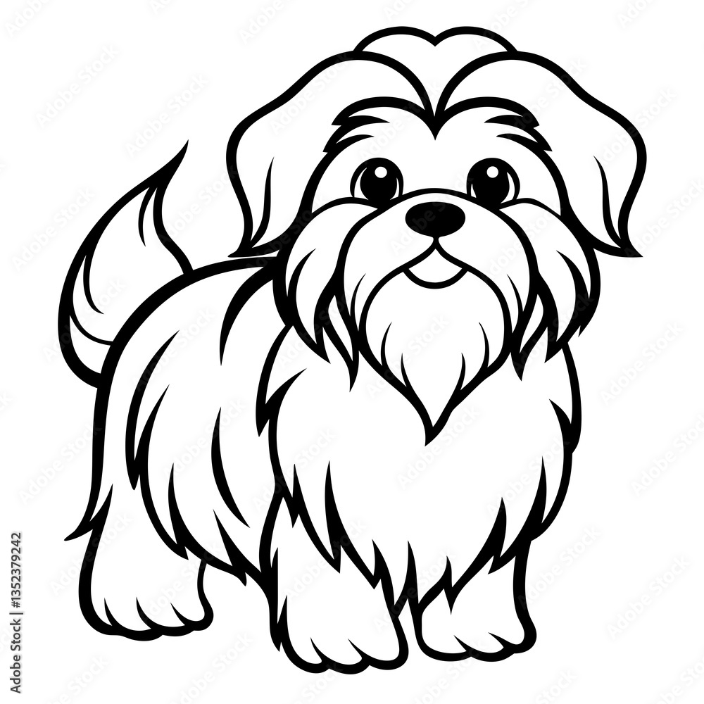 Adorable Maltese Dog Illustration: A charming cartoon of a fluffy, endearing Maltese dog, brimming with playful personality. The elegant artwork, capturing the essence of this beloved breed. Adorable Maltese Dog Illustration: A charming cartoon of a fluffy, endearing Maltese dog, brimming with playful personality. The elegant artwork, capturing the essence of this beloved breed.