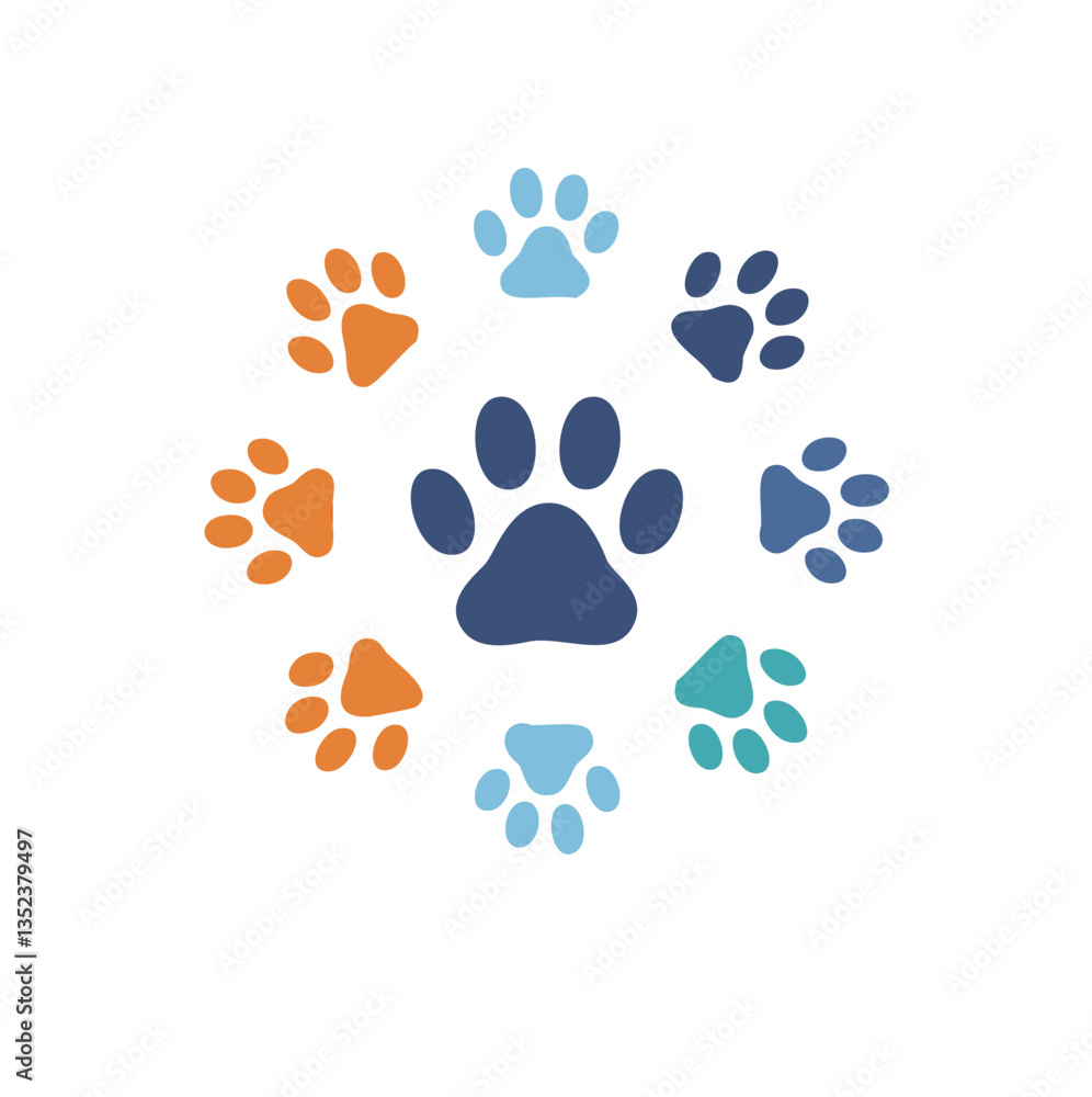 Fototapeta premium Pets Leg Impression Icon for Animal Tracks and Footprints