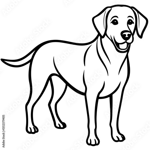 Wallpaper Mural Loyal Companion: A friendly dog in a clean-cut illustration style, demonstrating affection and happiness in a delightful cartoon drawing. Torontodigital.ca