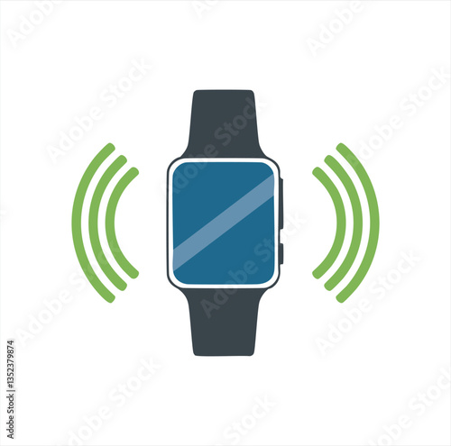 Smartwatch Vector Icon for Wearable Technology and Fitness Tracking.eps