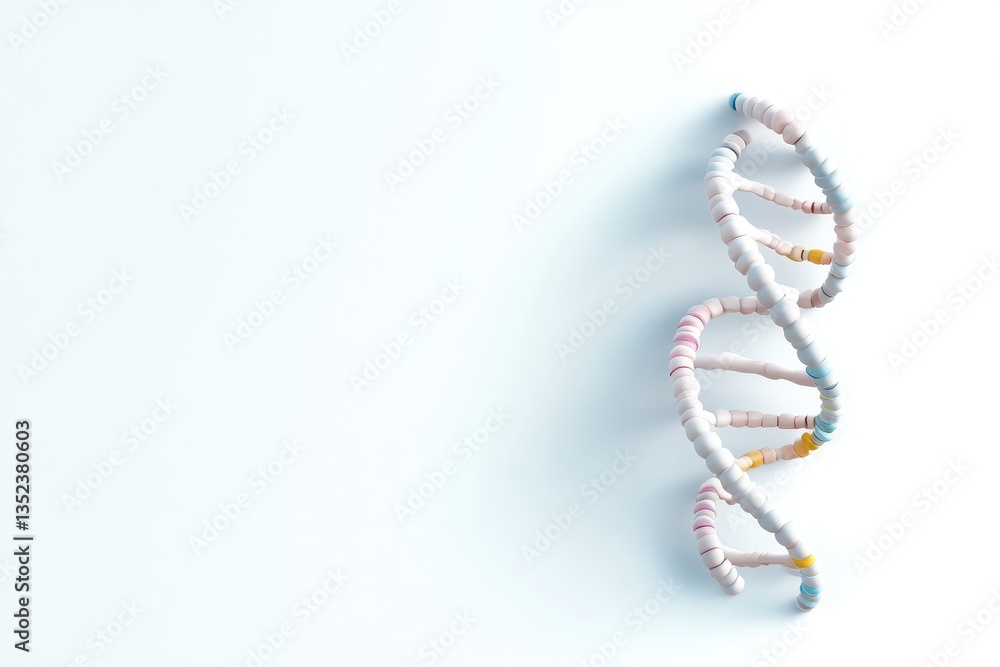 3D model of DNA helix. Detailed illustration of a double helix structure 3D model of DNA helix. Detailed illustration of a double helix structure