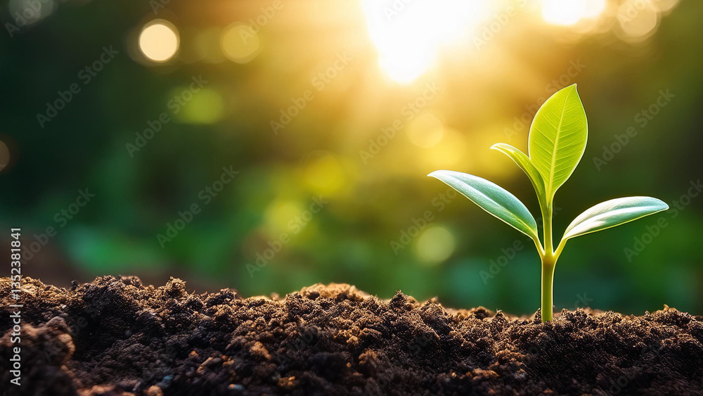 Plant sprouting from soil Plant sprouting from soil