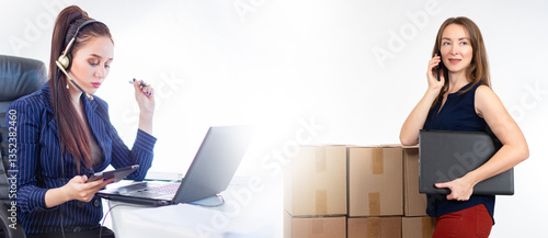 Two businesswomen working t...