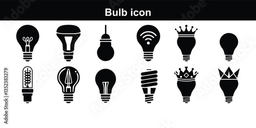 Light bulb icon. light lamp. Vector illustration Bright idea icon : Illustration of a glowing yellow light bulb Symbol of creativity, inspiration. For use Innovation icon set. Light bulb with cog symb