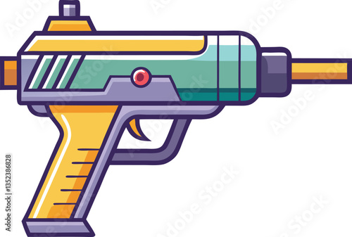 Colorful Laser Gun Vector Icon.
