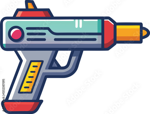 Colorful Laser Gun Vector Icon.
