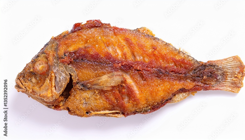 a close-up of a crispy fried fish, beautifully golden brown and delicious. The fish is expertly cooked with a perfect texture a close-up of a crispy fried fish, beautifully golden brown and delicious. The fish is expertly cooked with a perfect texture