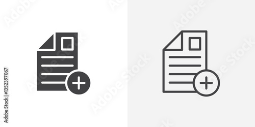 Add document Icon set. vectors for apps and website designs