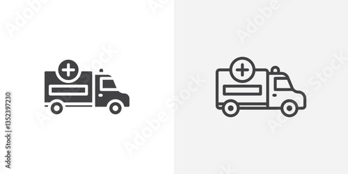 Ambulance Icon set. vectors for apps and website designs