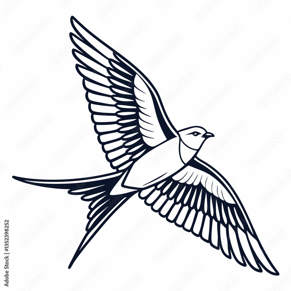 Naklejka premium Bird logo Represents freedom, agility, and grace, symbolizing versatility and aspiration