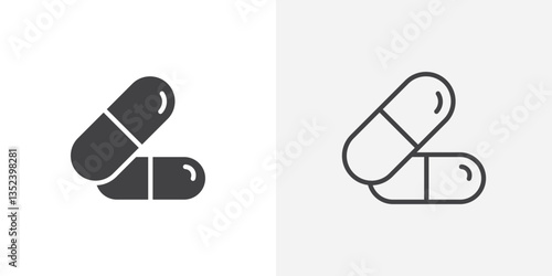 Capsule Icon set. vectors for apps and website designs