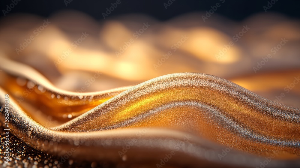 Fototapeta premium Gold fabric with a wave pattern