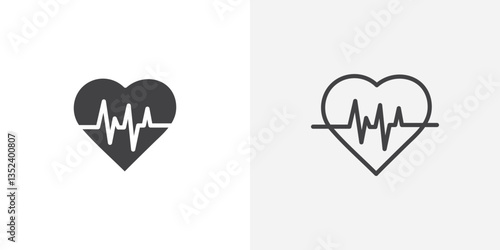 Heartbeat Icon set. vectors for apps and website designs