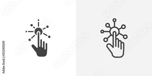 Interaction Icon set. vectors for apps and website designs