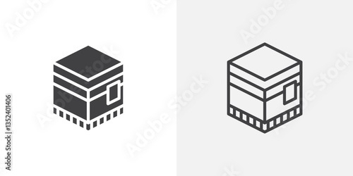 Kaaba Icon set. vectors for apps and website designs