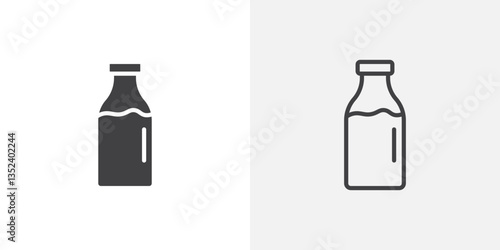 Milk bottle Icon set. vectors for apps and website designs