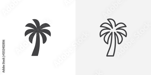 Palm tree Icon set. vectors for apps and website designs