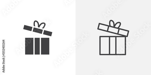 Present gift box Icon set. vectors for apps and website designs
