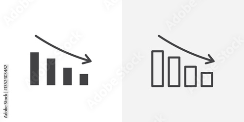 Reduction chart Icon set. vectors for apps and website designs