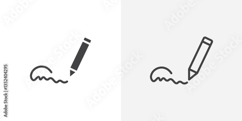 Signature Icon set. vectors for apps and website designs