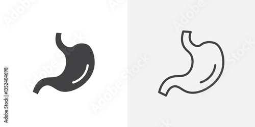 Stomach Icon set. vectors for apps and website designs