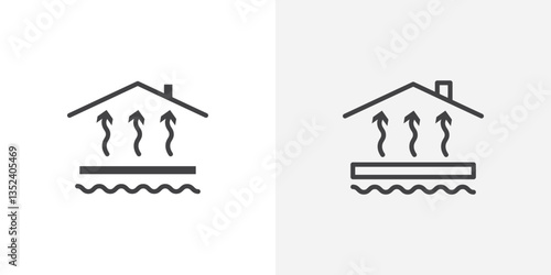 Underfloor heating Icon set. vectors for apps and website designs