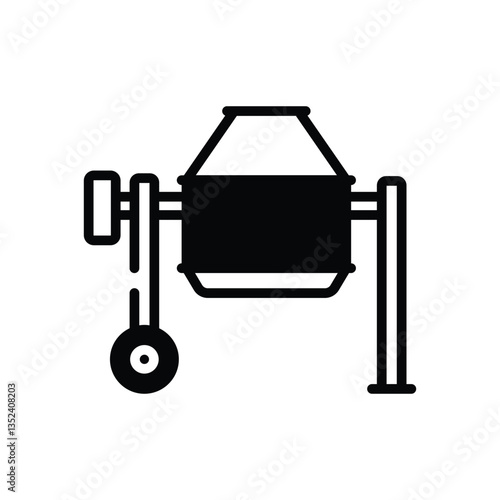 concrete mixer vector icon