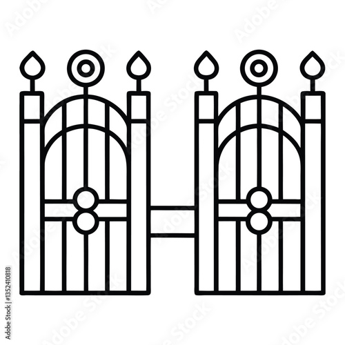Obraz na płótnie Wrought iron gates vector art set icon design w salonie