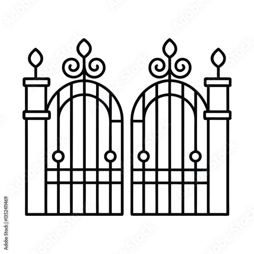 Obraz na płótnie Vintage wrought iron gates and fence design w salonie