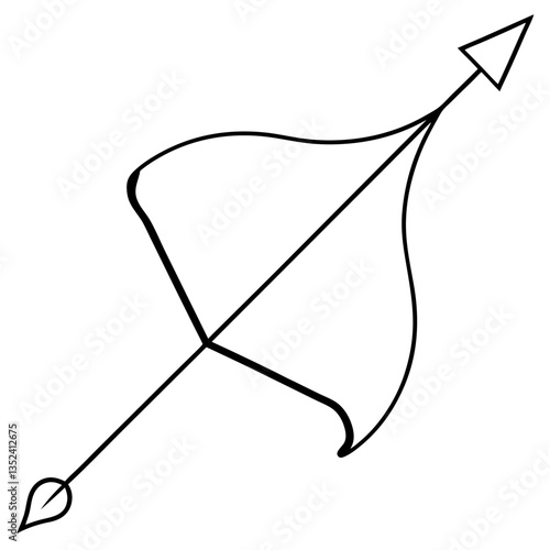 Bow and Arrow Line Art Drawing