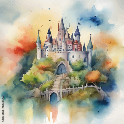 watercolor castle
