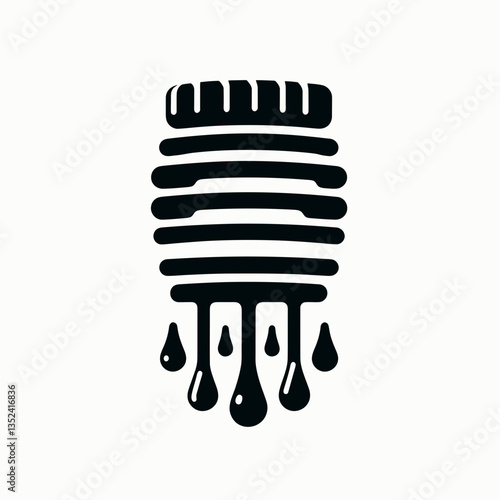Honey Dripper silhouette in black on a white background 