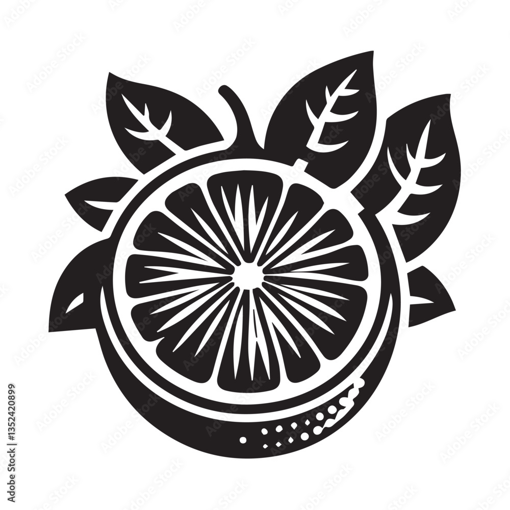 Lemon silhouette black and white vector icon Lemon silhouette black and white vector icon
