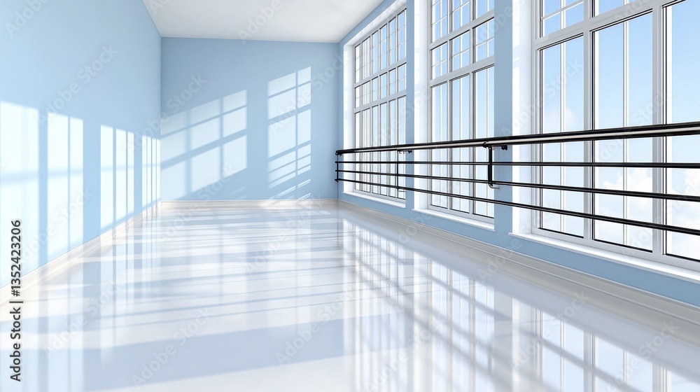 Bright and Spacious Modern Dance Studio with Large Windows Bright and Spacious Modern Dance Studio with Large Windows