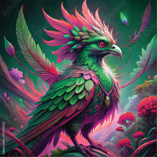 abstract colorful parrot