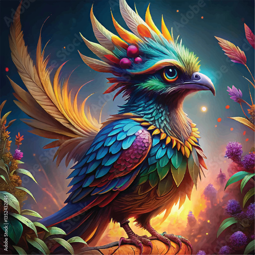 colorful parrot on a branch