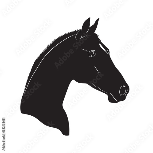 horse head on a white background, logo, vector, graphics
