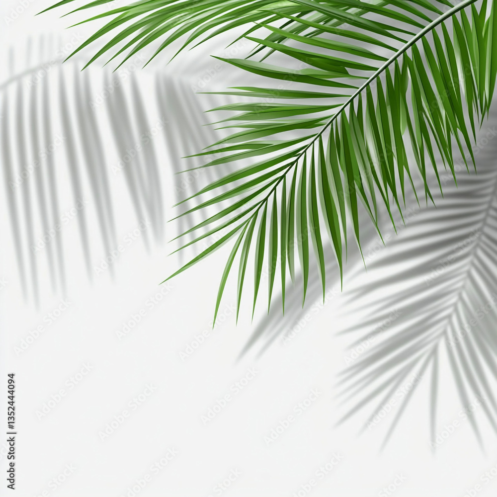 Obraz premium palm leaves on white