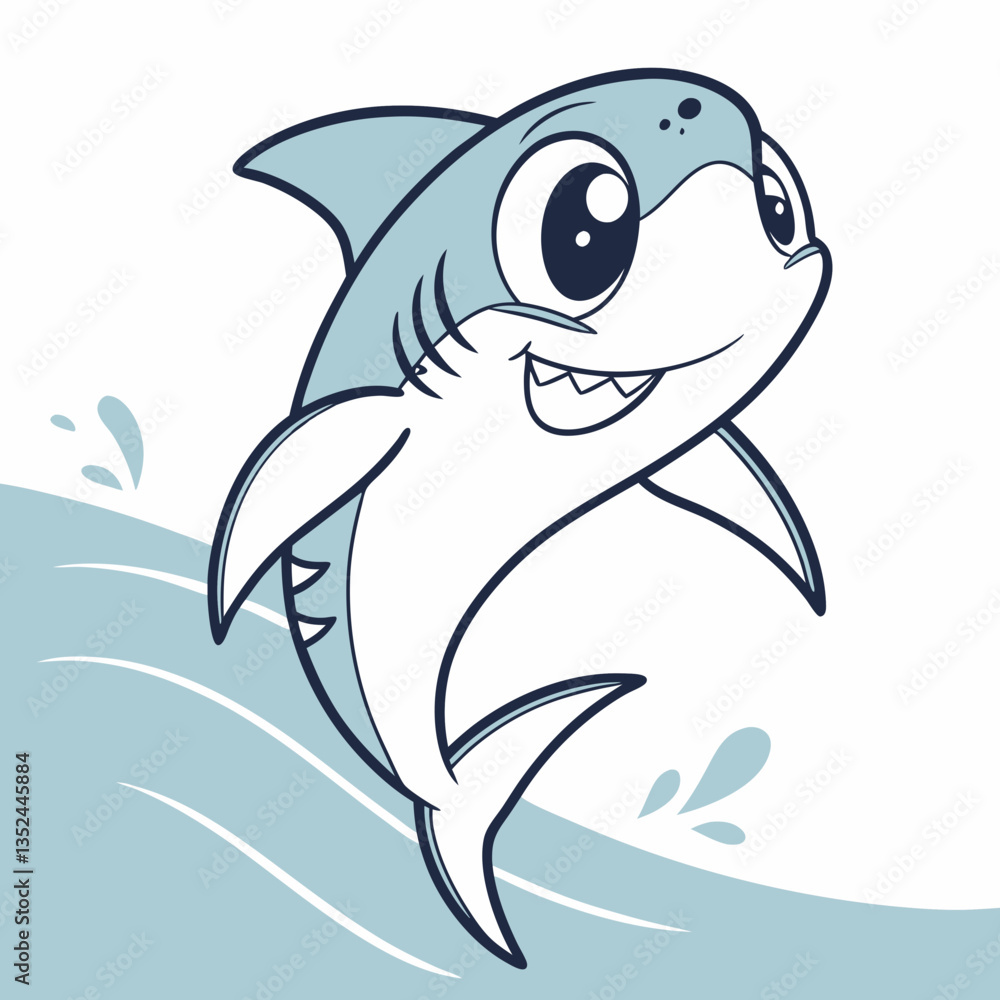 Fototapeta premium cute shark logo