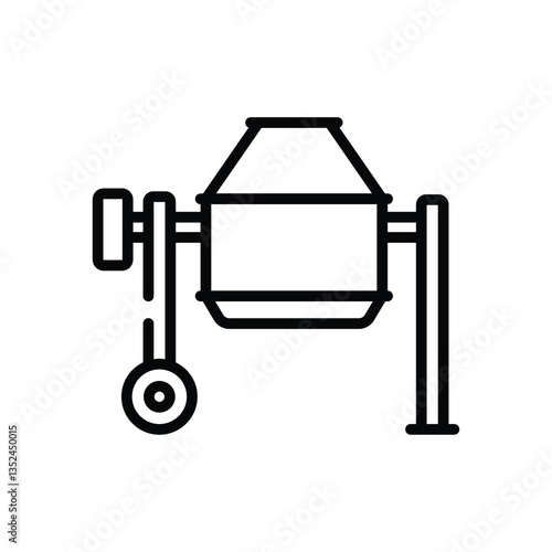 concrete mixer vector icon