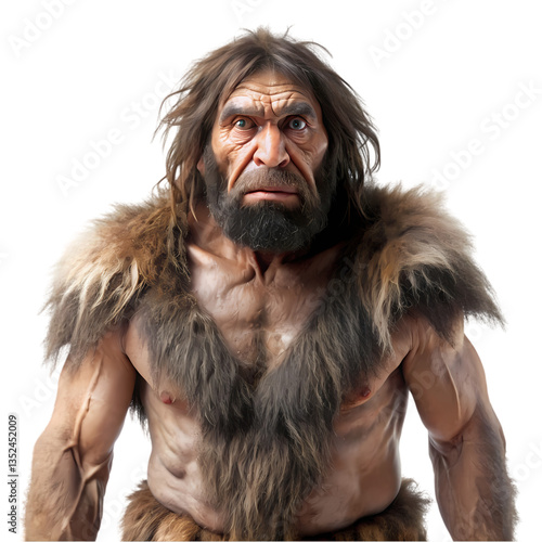 Neanderthal Man Historys Strongest Human isolated on transparent background