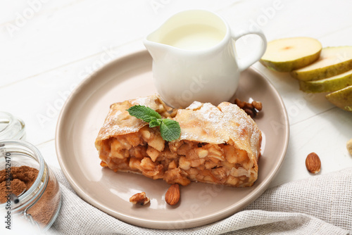 Plate with piece of tasty p...