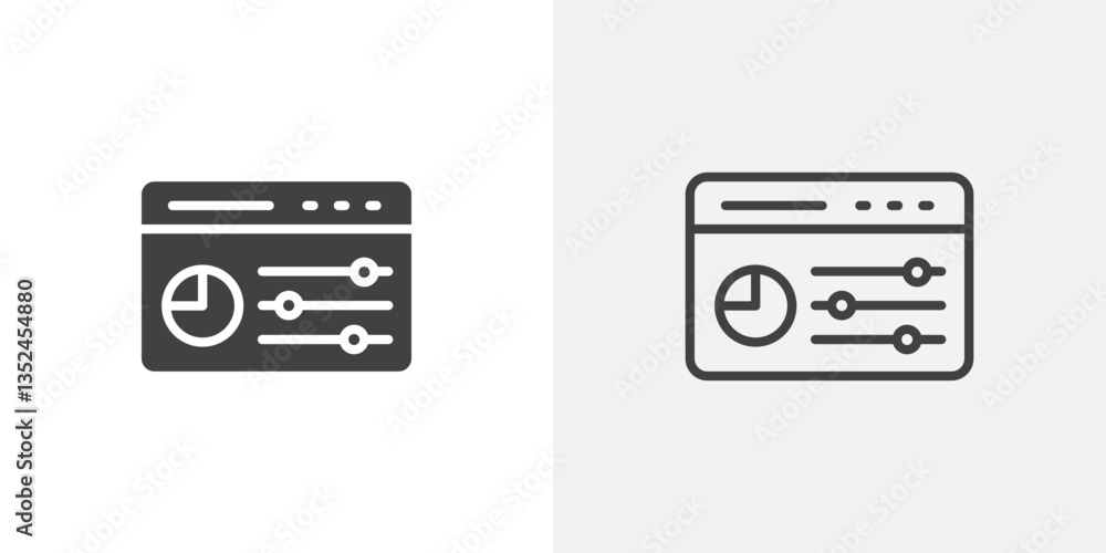 Control panel icon vector set in black flat and line stroke style Control panel icon vector set in black flat and line stroke style