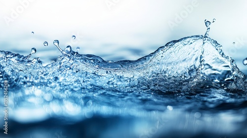 Water's Embrace: Capture the dynamic moment of water's movement, with water droplets create an artistic visual impact. the essence of purity and fluidity.