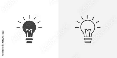 Lightbulb icon set. vector icons for apps and website ui design